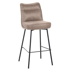 LABEL51 Barkruk 'Lennon' Micro Suede, kleur Taupe (zithoogte 78cm)