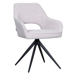 LABEL51 Draaibare Eetkamerstoel 'Finley' Bouclé, kleur Naturel