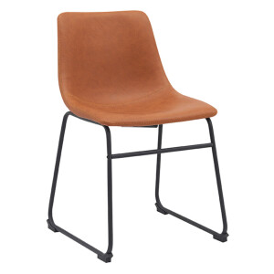 LABEL51 Eetkamerstoel 'Risto' Lederlook, kleur Cognac