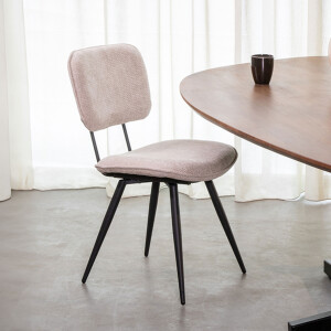 LABEL51 Eetkamerstoel 'Liva' Elite stof, kleur Naturel