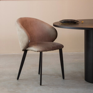 LABEL51 Eetkamerstoel 'Logan' Micro Suede, kleur Taupe