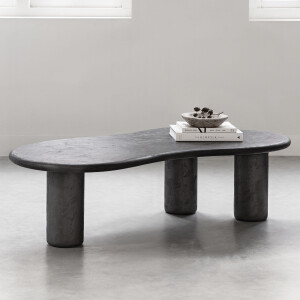 DTP Home Organische Salontafel 'Curva' Betonlook, 130 x 69cm, kleur Zwart