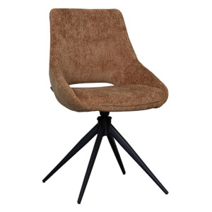 LABEL51 Draaibare Eetkamerstoel 'Marlow' Elite stof, kleur Cognac