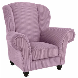 Home affaire Fauteuil King Henry, hoge fauteuil, oorkussen met casual bekleding, binnenvering en losse sierkussens (set)