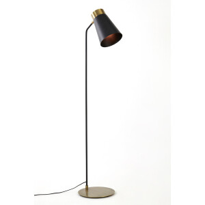 Light & Living Vloerlamp 'Braja' 143cm hoog, kleur Mat Zwart/Antiek Brons