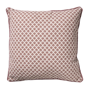 Kussen bloem met rand - roze - 45x45 cm