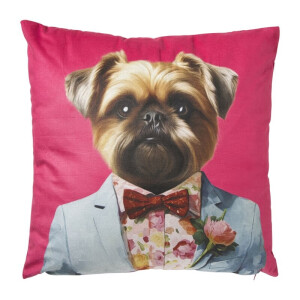 Kussen hond - multikleur - 45x45 cm