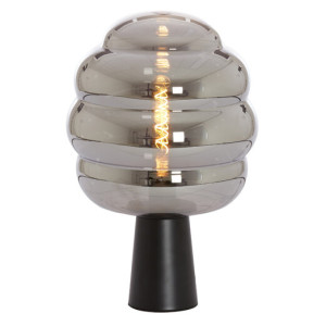 Light & Living Tafellamp 'Misty' 30cm, kleur Smoke/Mat Zwart