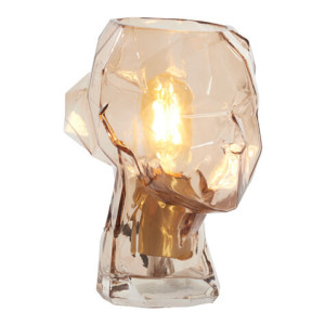Light & Living Tafellamp 'Head' Glas, Ø20cm, kleur Bruin