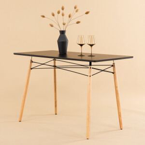 Nohr Eettafel 'Illana' 120 x 60cm, kleur Zwart/Houtlook