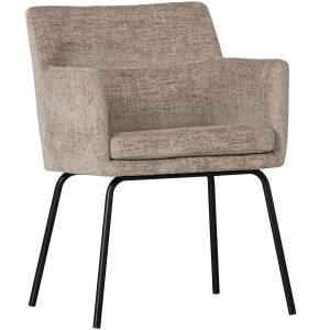 WOOOD Eetkamerstoel 'Kam' Structure Velvet, kleur Zand