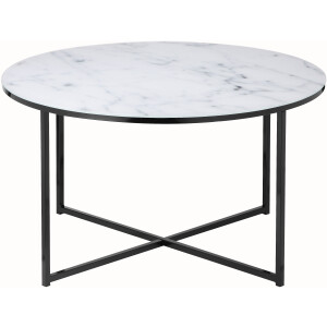 Artistiq Salontafel 'Roel', 80cm, Marmerlook, kleur Wit/Zwart