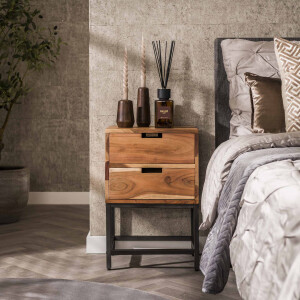 LifestyleFurn Nachtkastje 'Jayesh', Massief Acacia