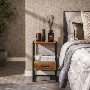 LifestyleFurn Nachtkastje 'Bethanne' Acaciahout, kleur Naturel