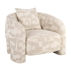 Richmond Fauteuil 'Tuscany' Graffic stof, kleur Beige