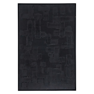 By-Boo Wanddecoratie 'Mud' 120 x 80cm, kleur Zwart