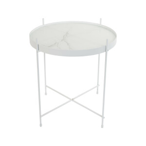 Zuiver Ronde Bijzettafel 'Cupid' Marmerlook, 43cm