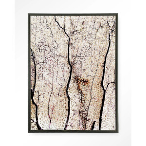 Urban Cotton Wandkleed 'Soft Coral' 110 x 145cm in Floating Frame - black