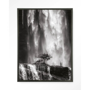 Urban Cotton Wandkleed 'Germinate' 110 x 145cm in Floating Frame - black