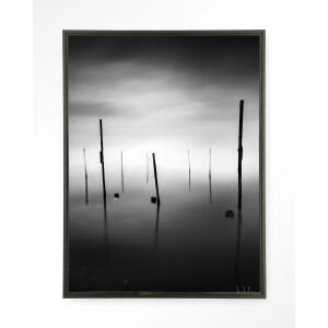 Urban Cotton Wandkleed 'Fall In' 145 x 190cm in Floating Frame - black
