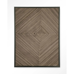 Urban Cotton Wandkleed 'Maze' 110 x 145cm in Floating Frame - black