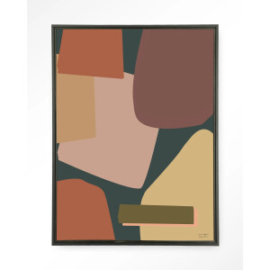 Urban Cotton Wandkleed 'Nuance' 80 x 110cm in Floating Frame - black