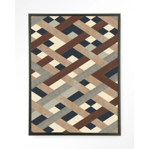 Urban Cotton Wandkleed 'Timber' 110 x 145cm in Floating Frame - black