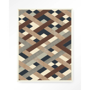 Urban Cotton Wandkleed 'Timber' 110 x 145cm in Floating Frame - off white