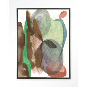 Urban Cotton Wandkleed 'Grounding' 110 x 145cm in Floating Frame - black