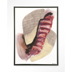 Urban Cotton Wandkleed 'Embrace' 110 x 145cm in Floating Frame - black