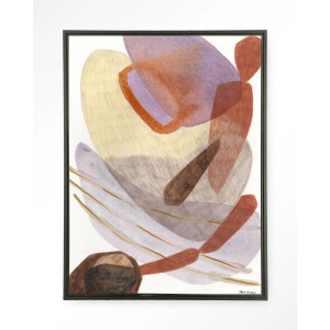 Urban Cotton Wandkleed 'Cargo' 80 x 110cm in Floating Frame - black