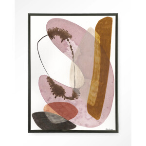 Urban Cotton Wandkleed 'Balance' 110 x 145cm in Floating Frame - black