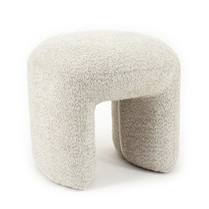 By-Boo Hocker 'Sahi' Bouclé, kleur Taupe