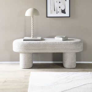 By-Boo Halbank 'Rama' Bouclé, 120cm, kleur Taupe