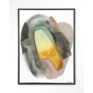 Urban Cotton Wandkleed 'Airborne' 110 x 145cm in Floating Frame - black