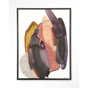 Urban Cotton Wandkleed 'Magnetism' 110 x 145cm in Floating Frame - black