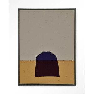 Urban Cotton Wandkleed 'Geen Paars' 110 x 145cm in Floating Frame - black