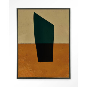 Urban Cotton Wandkleed 'Geen Groen' 145 x 190cm in Floating Frame - black