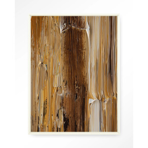 Urban Cotton Wandkleed 'Fluid' 110 x 145cm in Floating Frame - off white