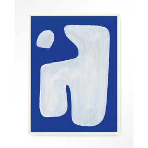 Urban Cotton Wandkleed 'Pacman' 110 x 145cm in Floating Frame - off white