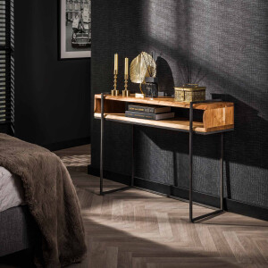 LifestyleFurn Sidetable 'Trenecia' Acaciahout en metaal, 110cm