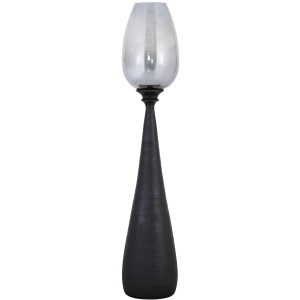 PTMD Windlicht Midi - 25x25x130 cm - Glas - Zwart