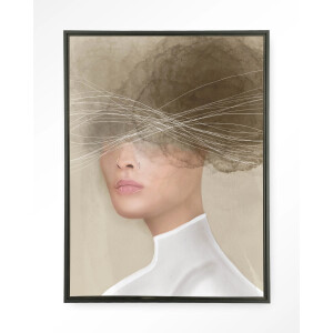 Urban Cotton Wandkleed 'Mood Cloud' 80 x 110cm in Floating Frame - black