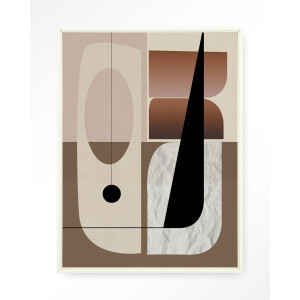 Urban Cotton Wandkleed 'Refined' 110 x 145cm in Floating Frame - off white