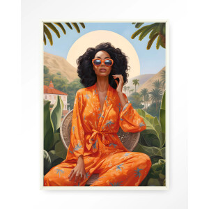 Urban Cotton Wandkleed 'Mia' 110 x 145cm in Floating Frame - off white