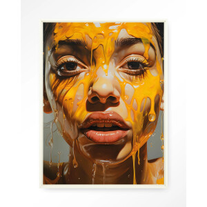 Urban Cotton Wandkleed 'Honey' 80 x 110cm in Floating Frame - off white