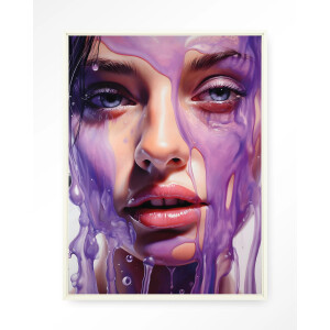 Urban Cotton Wandkleed 'Silver' 110 x 145cm in Floating Frame - off white