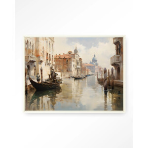 Urban Cotton Wandkleed 'Venice' 145 x 190cm in Floating Frame - off white