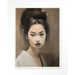 Urban Cotton Wandkleed 'Adakachi' 80 x 110cm in Floating Frame - off white