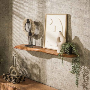 LifestyleFurn Organische Wandplank 'Lavar' Acaciahout, 120cm